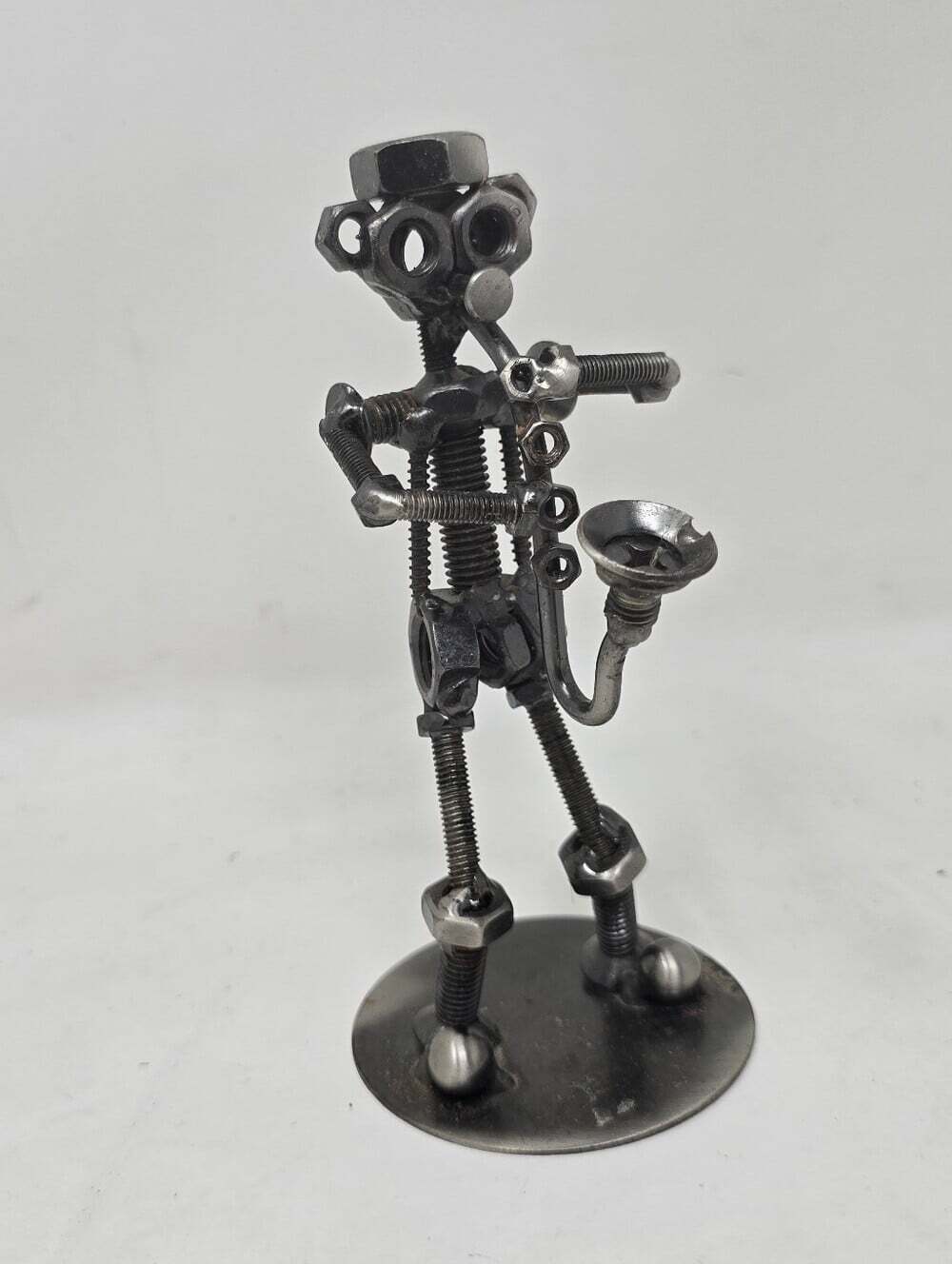 Nut Screws Bolts Figurine Metal Saxophone Player Music Folk Art Vintage 80s 90s - Picture 6 of 14